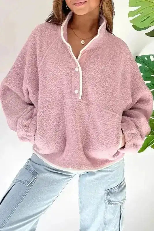 CozyPlush Stand Neck Sweatshirt