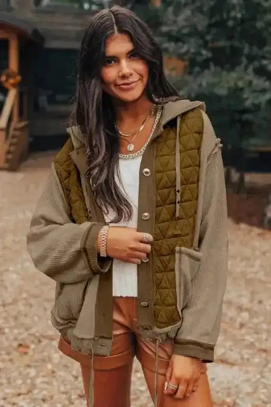 Boho Quilted Hoodie Jacket