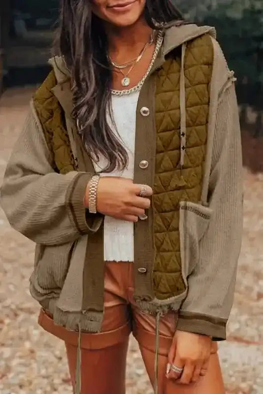 Boho Quilted Hoodie Jacket