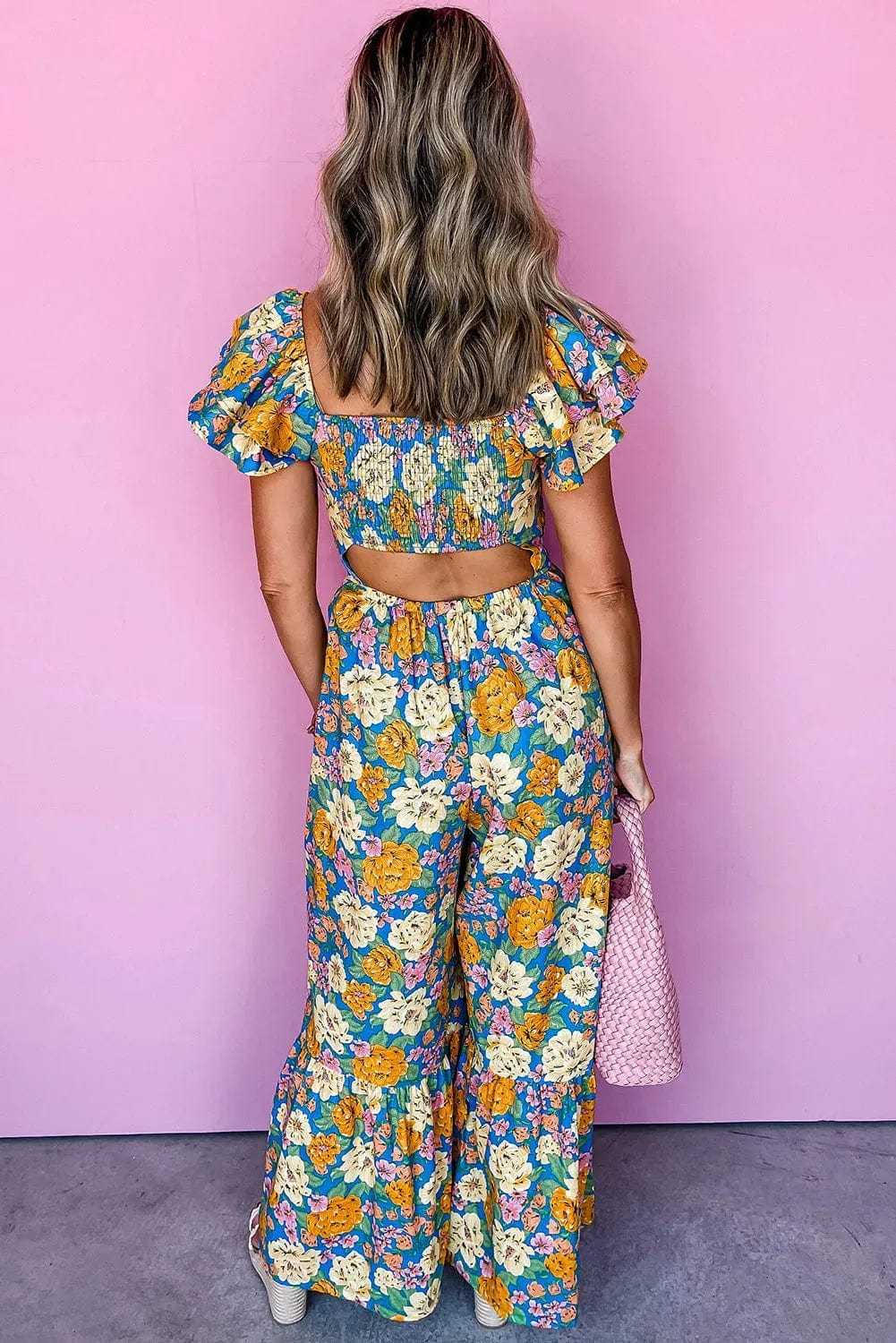 Yellow Floral Elegant Jumpsuit