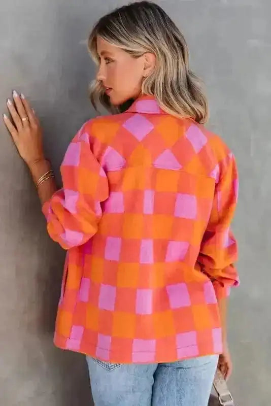 Patch Pocket Plaid Jacket