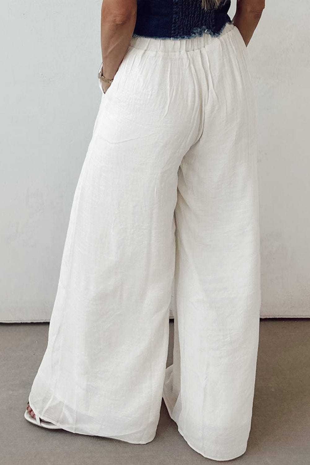 Ivory Flow Linen Trousers
