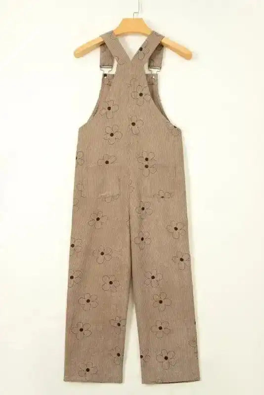 Floral Corduroy Overalls