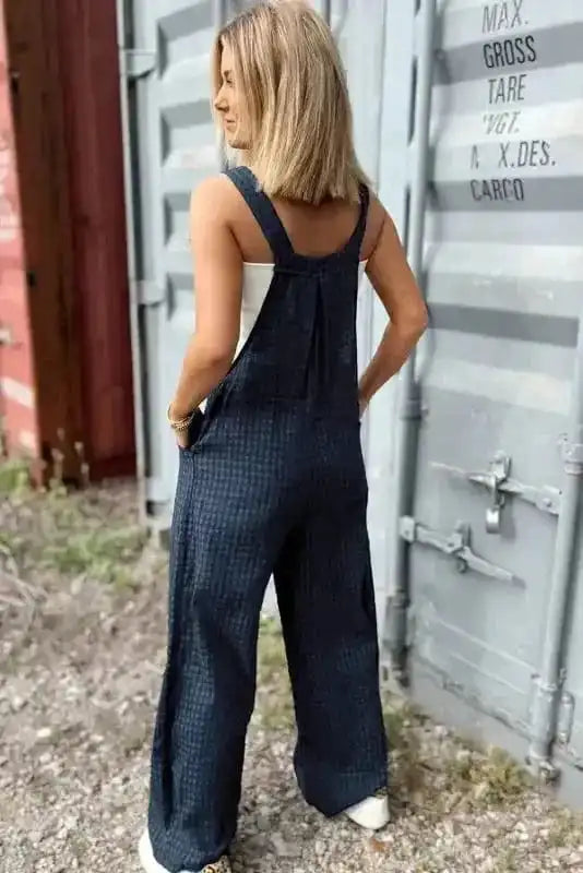 Highland Chic Plaid High-Waist Overalls