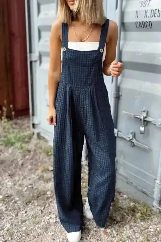 Highland Chic Plaid High-Waist Overalls