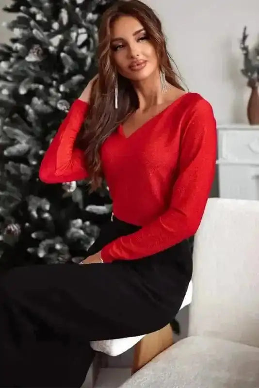 Scarlet Sheen Bowknot Blouse