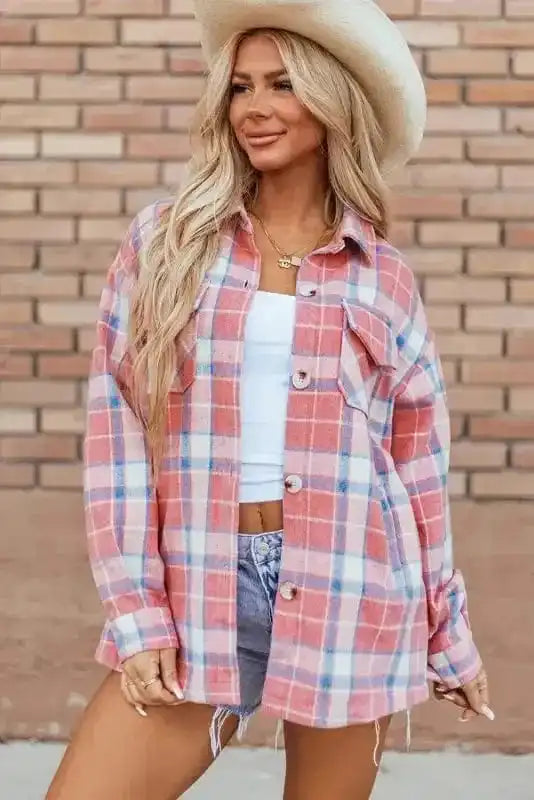 Sassy Plaid Button-Up Shacket