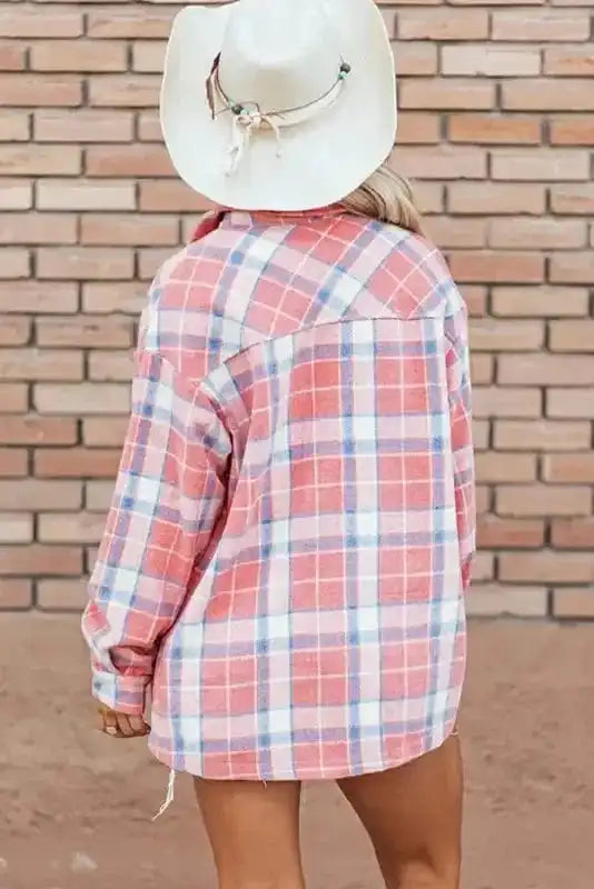 Sassy Plaid Button-Up Shacket