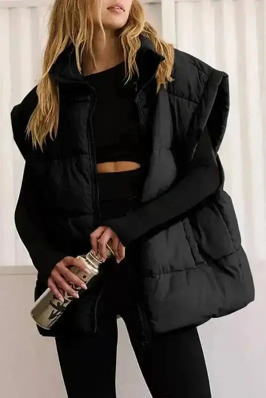 Oversized Puffer Vest - Zipper