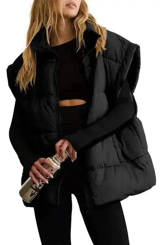 Oversized Puffer Vest - Zipper