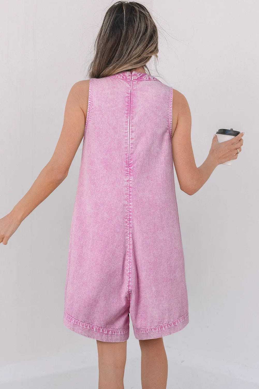 Bonbon Denim Pleat Romper