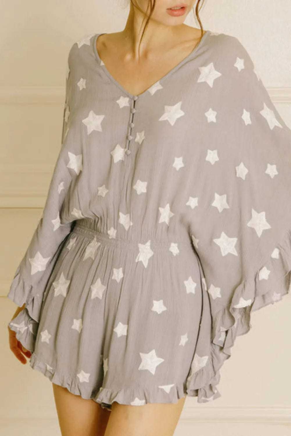 Gray Star Kimono Romper