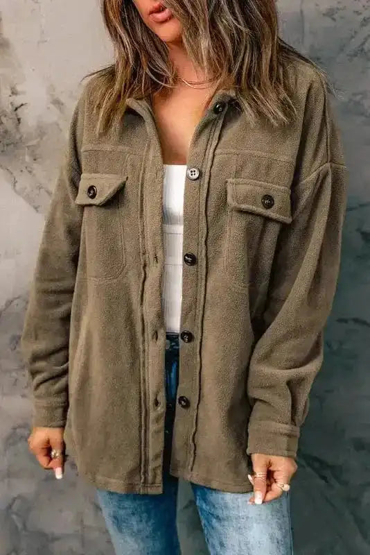 Relaxed Fit Fleece Overshirt