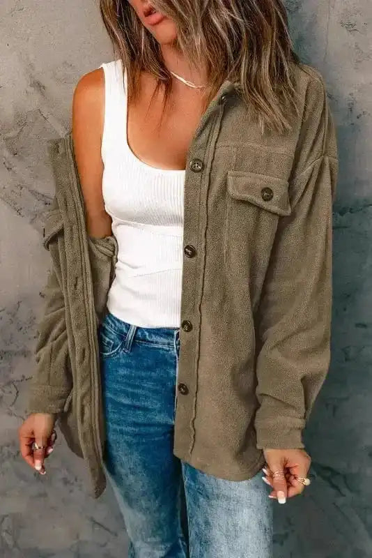 Relaxed Fit Fleece Overshirt