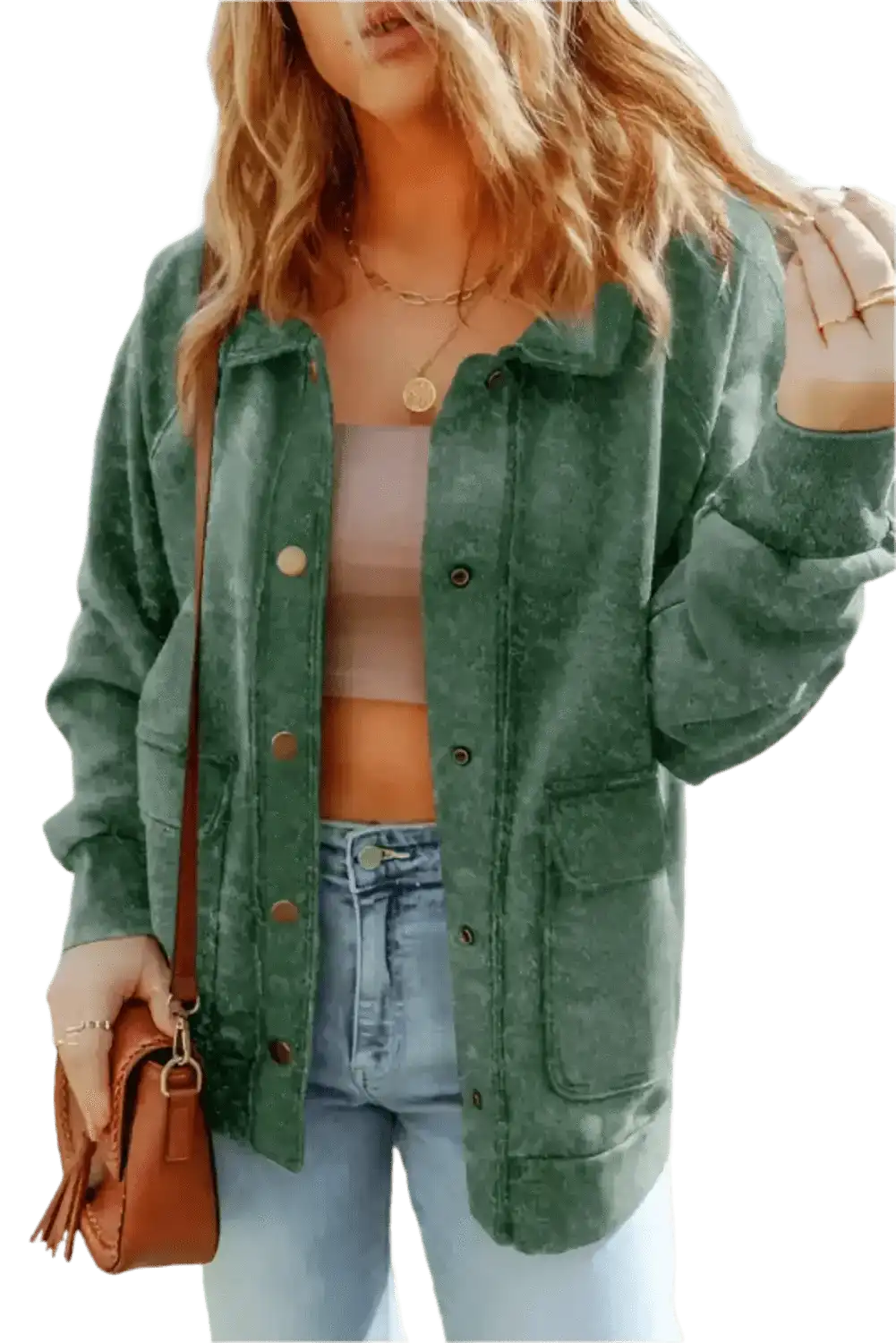 Vintage Washed Button Shacket Jacket