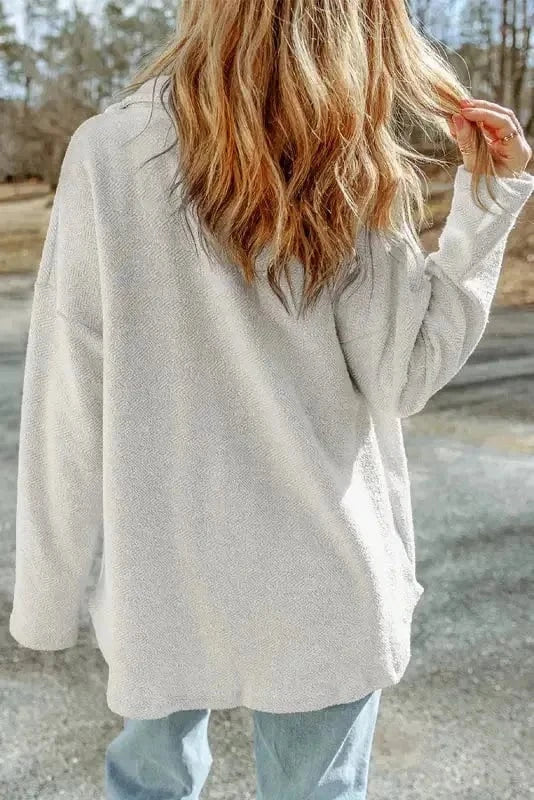 Winter Knit Shacket with Chest Pockets