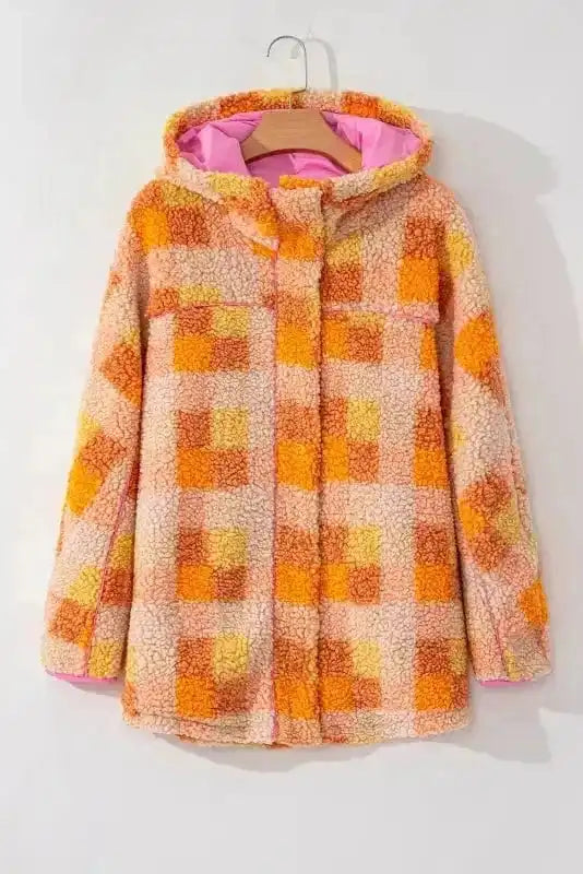 Zesty Check Sherpa Hooded Jacket