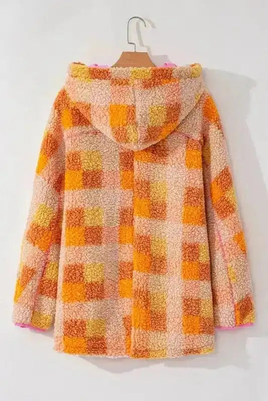 Zesty Check Sherpa Hooded Jacket