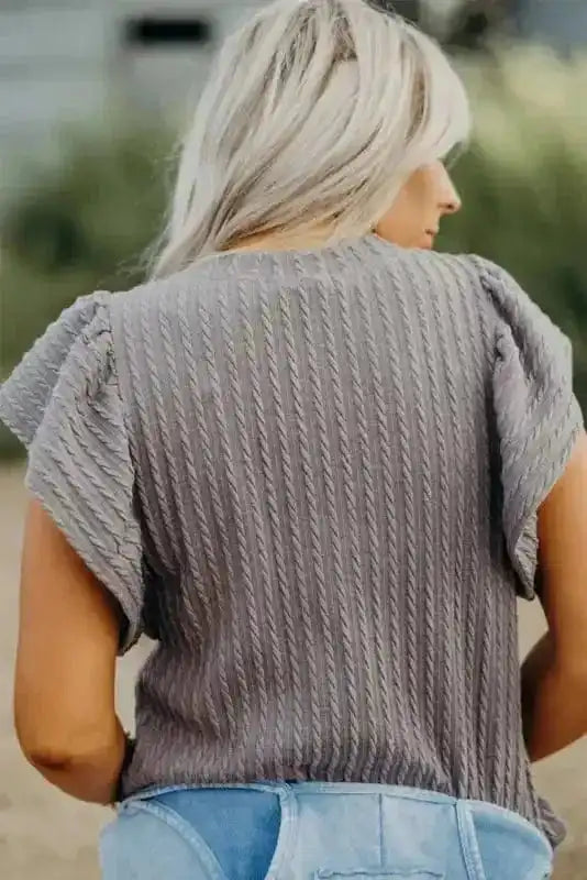 Elegant Texture Flutter Top
