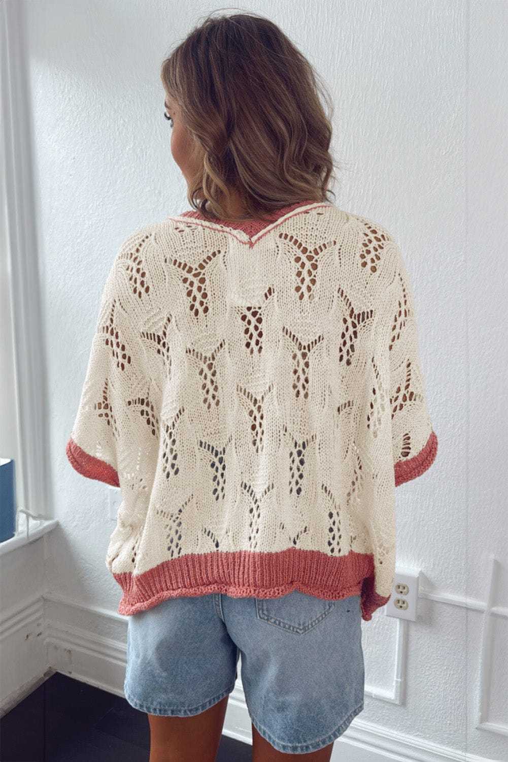 Fashionfitz Embroidered Crochet Sweater for Women