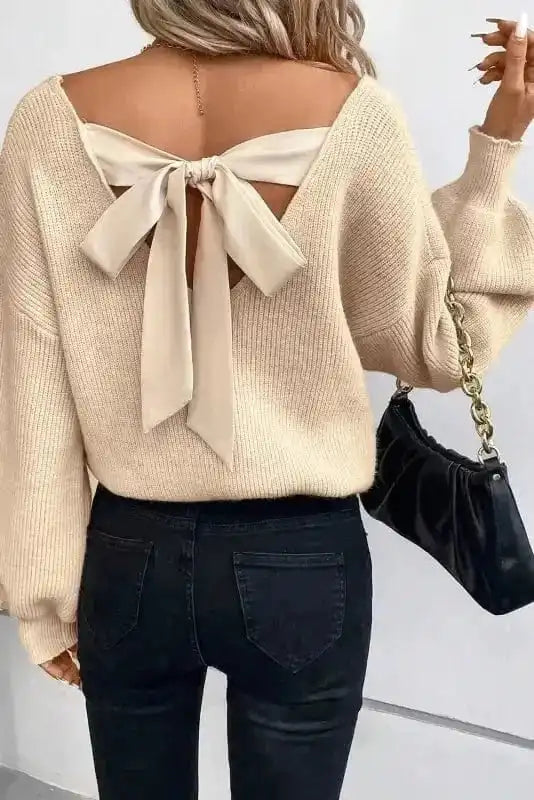 Back Bow Knit Sweater