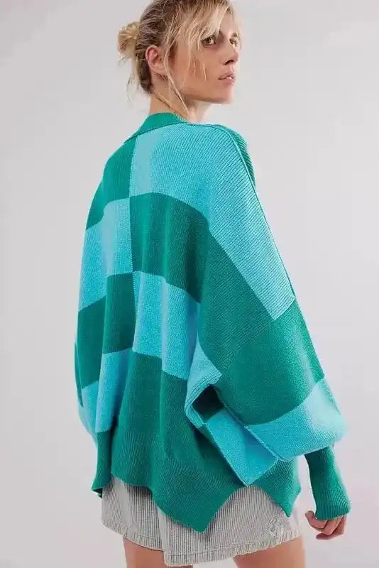 Plaid Posh Slouchy Sweater
