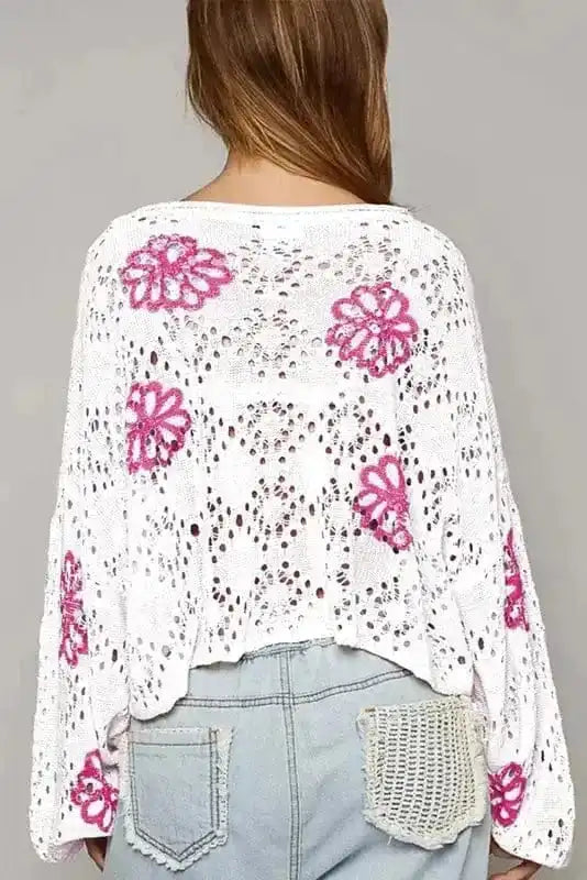 Spring Fling Eyelet Sweater