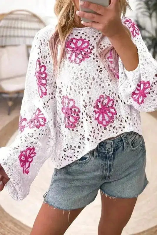 Spring Fling Eyelet Sweater