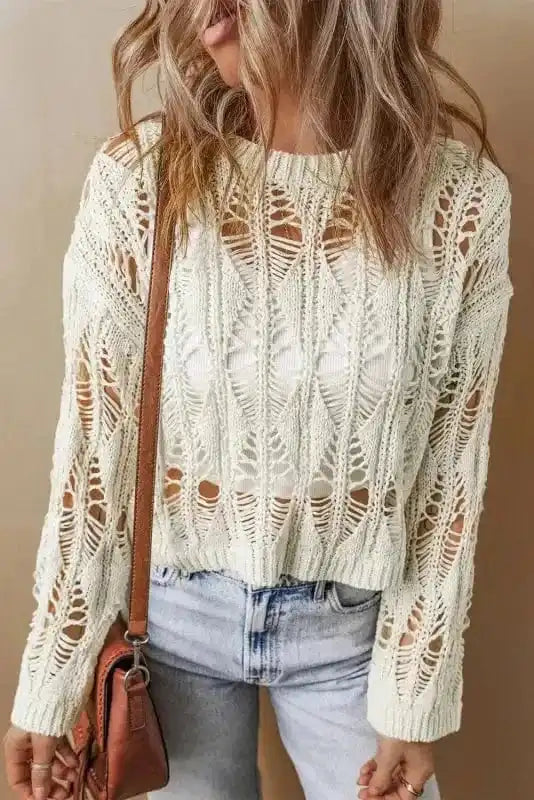 Boho Breeze Crochet Sweater