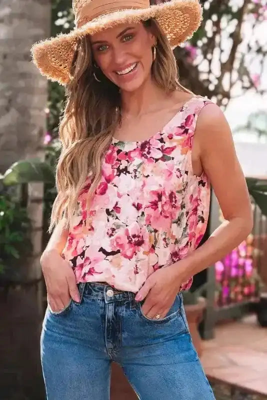 Pastel Backless Floral Top