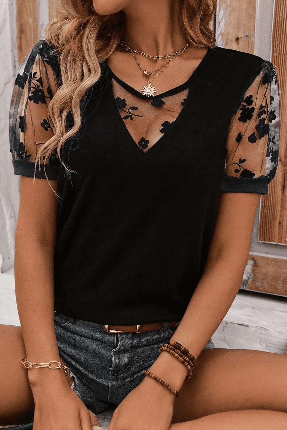 Dark Elegance Lace Tee