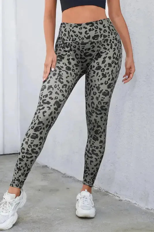 Gray Leopard  Active Leggings