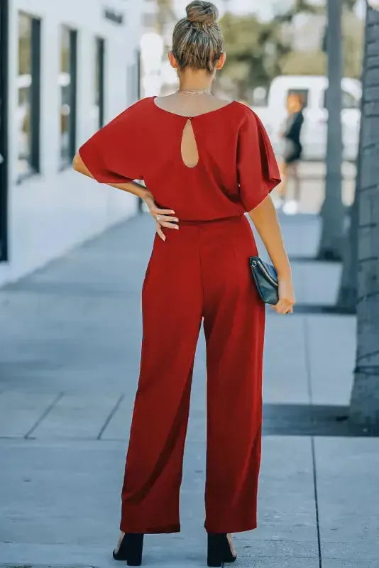 Oh-So-Glam Belted Wide Leg Jumpsuit