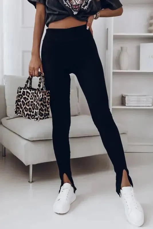 Rib Knit High Waist Leggings