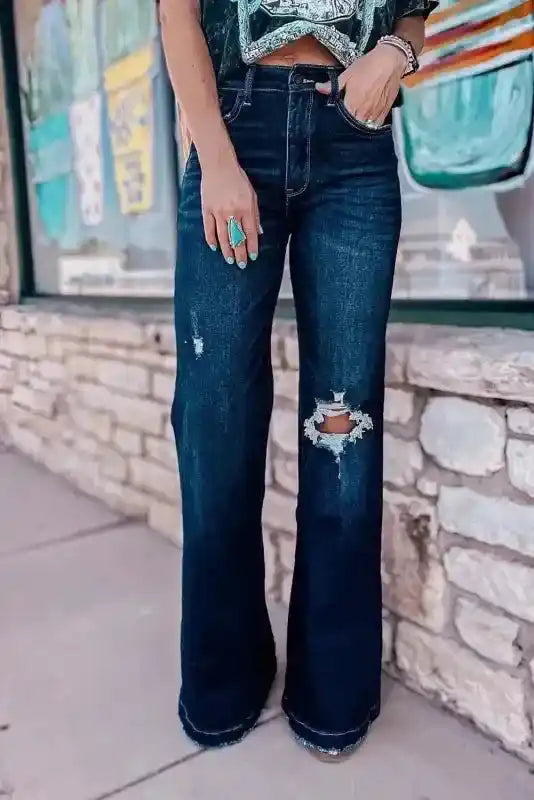 Upgrade Your Look with Stylish Ripped Bell Bottom Jeans