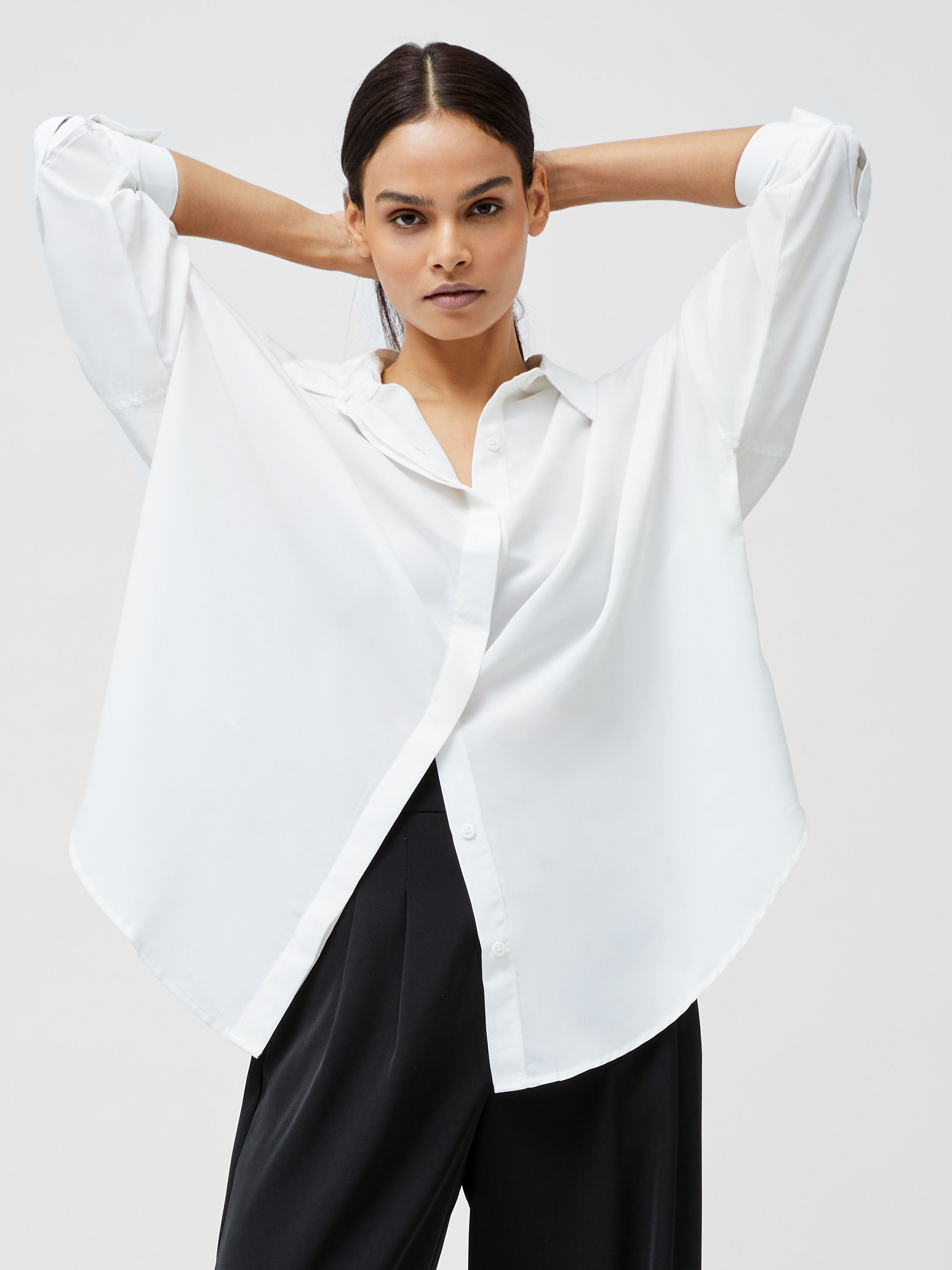 Caprina Crepe L/S Button Shirt - Winter White